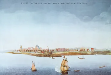Neu-Amsterdam auf der Insel Manhattan im Jahr 1650
