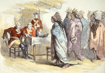 Pontiac besucht Major Gladwin im Fort Detroit im Jahr 1763