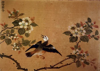 Chinesische Kunst: Vogel und Blumen. Seidenmalerei aus dem 16. Jahrhundert. Paris, B.N.