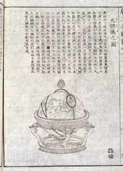 Erdglobus - Chinesisches Dokument. Anonyme Gravur. Sammlung Selva.