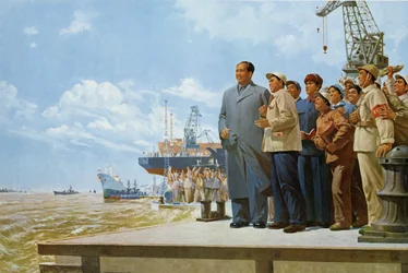 „Ruhmreicher Führer, rechtschaffenes Volk“, Propagandaplakat aus der chinesischen Kulturrevolution