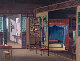 Innenansicht eines chinesischen Hauses in Kanton