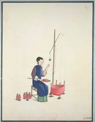 Seide weben, ca. 1800