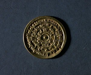 Gold-Denarius mit dem Namen des Kalifen Al-Muiizz, 953-975, Rückseite, ägyptische Münzen