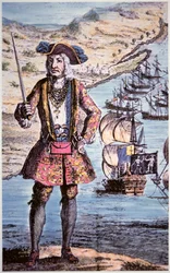 Kapitän Bartholomew Roberts, graviert von James Basire