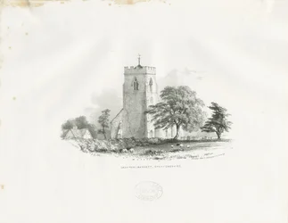 Drayton Bassett Church: Lithographie (vignettierte), nd [ca. 1825-30] (Druck)