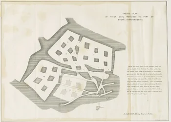Dudley - Bergbauarbeiten (Lithographie)