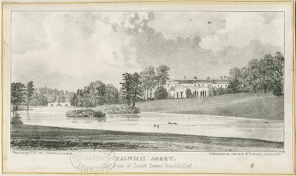 Ellastone - Calwich Abtei (Lithographie)