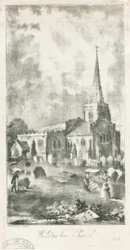 Wolstanton-Kirche: Lithographie