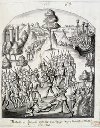 Schlacht von Quimperlé zwischen Messire Louis von Spanien und den Leuten der Gräfin von Montfort
