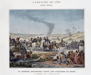 General Bonaparte besucht die Brunnen von Moses - in „Victoires et Conquêtes des Armées Françaises“, Paris, n.d (Gravur)