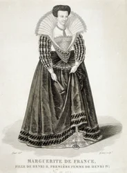 Porträt von Margarete von Valois, bekannt als Königin Margot (1553-1615), Königin von Navarra, erste Frau von Heinrich IV.