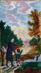 Kinder mit ihrem Lehrer, aus 