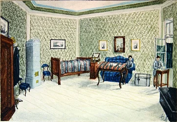 Zimmer eines Studenten in Budapest