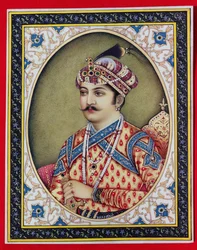Kaiser Muhammad Akbar (1542-1605) (Gouache und Aquarell auf Elfenbein)