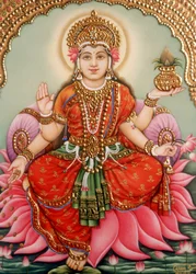 Göttin Lakshmi Miniaturmalerei auf Elfenbein