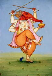 Lord Ganesh Miniaturmalerei auf Papier
