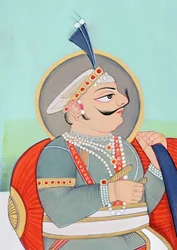 Miniaturmalerei von Maharaja Prithviraj Chauhan Ajmer