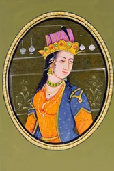 Miniaturmalerei von Königin Noorjahan, Indien, Asien