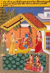 Miniaturmalerei auf Papier, Rag Bhairav, Nathdwara Schule