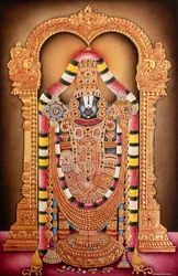 Miniaturmalerei auf Papier von Tirupati Balaji