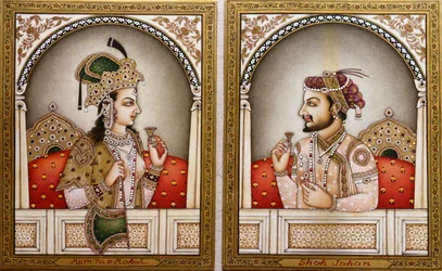 Mumtaz Mahal und Shah Jahan Malerei