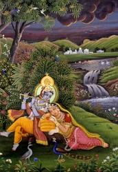 Radha Krishna Miniaturmalerei