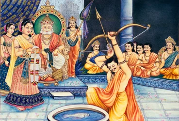 Swayamvar Miniaturmalerei auf Elfenbein