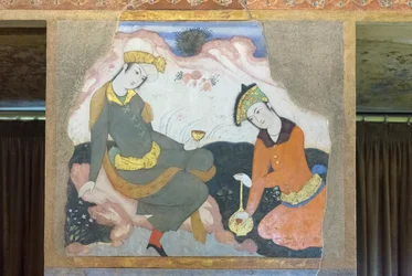 Fresko im Chehel Sotoun Palast, Esfahan, Iran