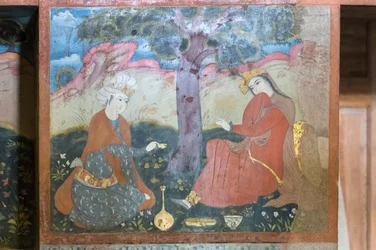 Fresko im Chehel Sotoun Palast, Esfahan, Iran