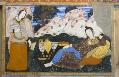 Fresko im Chehel Sotoun Palast, Esfahan, Iran