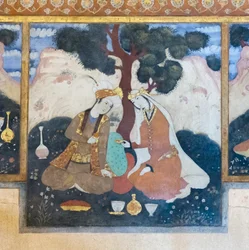 Fresko im Chehel Sotoun Palast, Esfahan, Iran