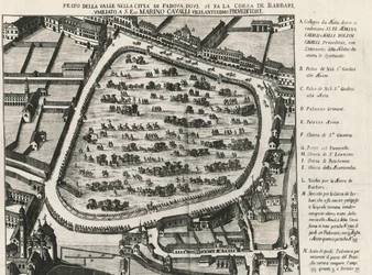 Alter Grundriss von Prato della Valle, größter Platz in Padua, Italien