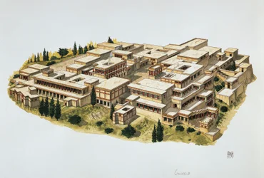 Rekonstruktion des Palastes von Knossos, Kreta, 20. Jahrhundert v. Chr.