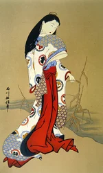 Japanisches Mädchen der Genroku-Periode