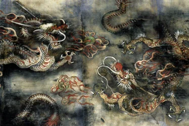 Drachen, Dekoration des buddhistischen Tempels von Pongwon, Seoul, Korea