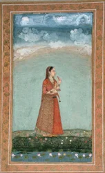 Dame mit einer Schale Rosenblüten, aus dem Small Clive Album