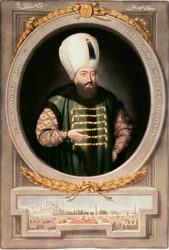 Osmanisches Reich: Porträt von Sultan Ahmed I, Miniatur, Bibliothek des Topkapi Sarayi, Istanbul
