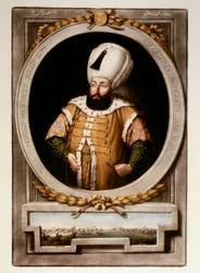 Porträt von Sultan Mehmet III (1566-1603). Miniatur aus der Bibliothek von Topkapi Sarayi
