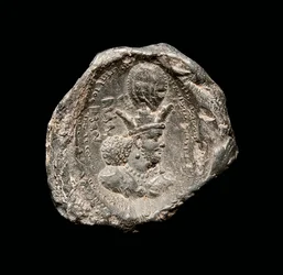 Bulla mit Inschrift, Sassanidenzeit, 4. Jahrhundert (Keramik)