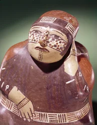 Töpferkakaopflücker, Nazca-Kultur (Detail)