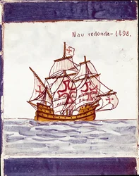 Darstellung einer Karacke der portugiesischen Flotte