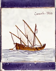 Darstellung einer Karavelle der portugiesischen Flotte