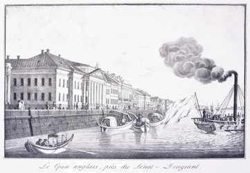 Der englische Kai, in der Nähe des Senat-Dirigeant; Le Quai Anglais, Pres du Senat-Dirigeant, frühes 19. Jahrhundert