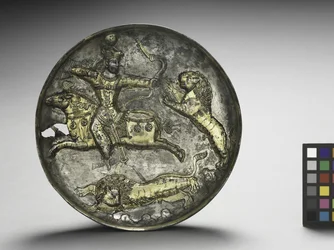 Schale: König Hormizd II oder Hormizd III auf Löwenjagd, 400-600