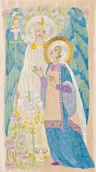 Die Verkündigung, Glasgow School Stickerei, ca. 1910