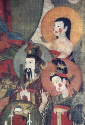 Tibetische Kultur: Der Tejaprabha Buddha umgeben von Planetengöttern