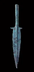 Dong-Son-Kultur: Bronzedolch. 300 v. Chr.-200 n. Chr. Aus Vietnam. Paris, Musée Guimet, Nationalmuseum für asiatische Kunst