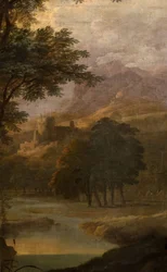 Landschaft mit Schloss in der Ferne, 1725