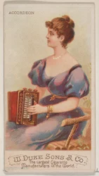 Akkordeon, aus der Serie Musikinstrumente N82 für Duke-Zigarettenmarke, 1888